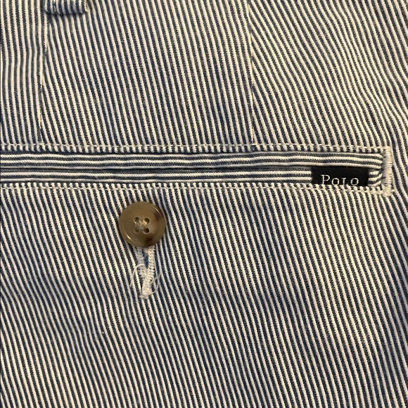Polo Ralph Lauren Men's Blue and White Striped Flat Front Shorts - Picture 5 of 5